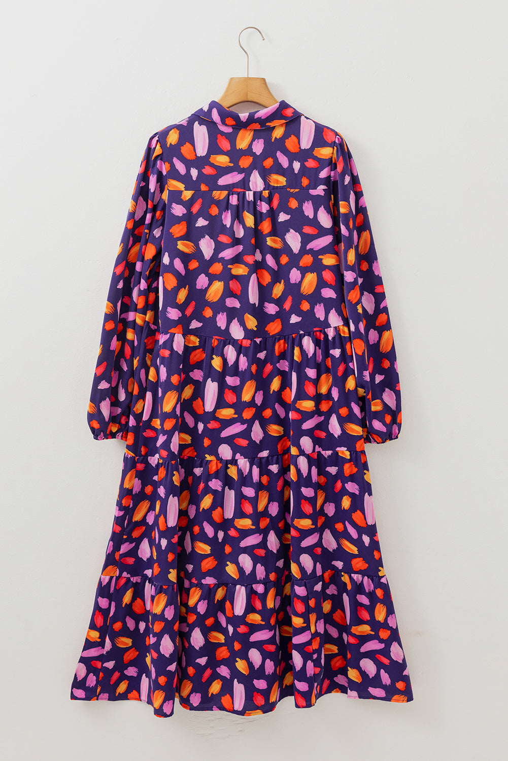 Alina Collared Tiered Long Dress